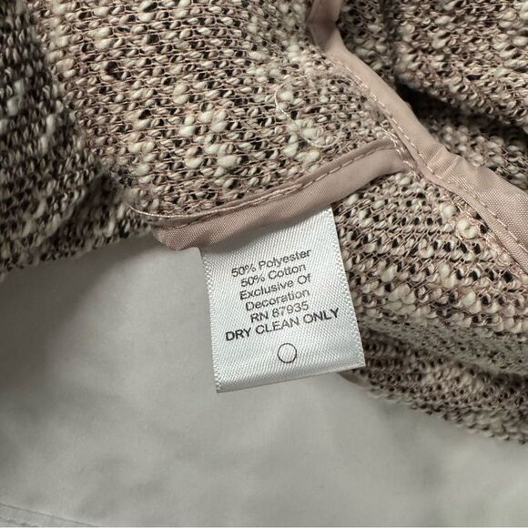 LOGO By Lori Goldstein Boucle Coat Caridgan Fringe Detail Gray Side Snap Size M - Picture 8 of 10